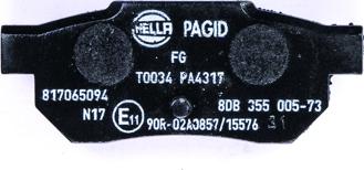 HELLA 8DB 355 005-731 - Тормозные колодки, дисковые, комплект www.parts5.com