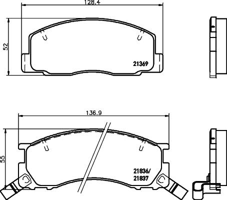 HELLA 8DB 355 006-451 - Sada brzdových platničiek kotúčovej brzdy www.parts5.com