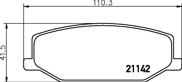 HELLA 8DB 355 006-161 - Sada brzdových platničiek kotúčovej brzdy www.parts5.com