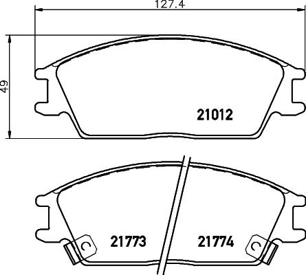 HELLA 8DB 355 006-271 - Bremsbelagsatz, Scheibenbremse www.parts5.com