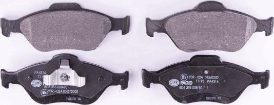 HELLA 8DB 355 008-901 - Brake Pad Set, disc brake www.parts5.com