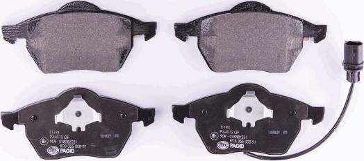 HELLA 8DB 355 008-911 - Brake Pad Set, disc brake parts5.com