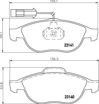 HELLA 8DB 355 008-421 - Brake Pad Set, disc brake parts5.com