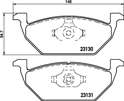 HELLA 8DB 355 008-591 - Sada brzdových destiček, kotoučová brzda www.parts5.com