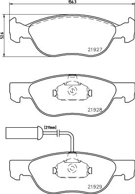 HELLA 8DB 355 007-901 - Juego de pastillas de freno www.parts5.com