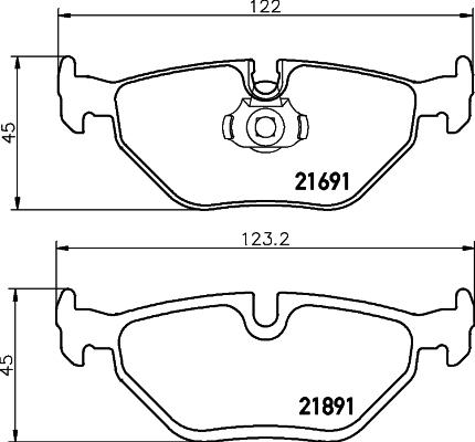 HELLA 8DB 355 007-981 - Тормозные колодки, дисковые, комплект www.parts5.com