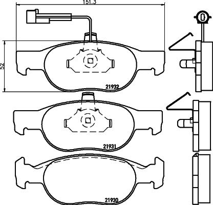 HELLA 8DB 355 007-921 - Fren balata seti, diskli fren www.parts5.com