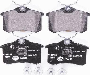 HELLA 8DB 355 019-911 - Kit de plaquettes de frein, frein à disque www.parts5.com