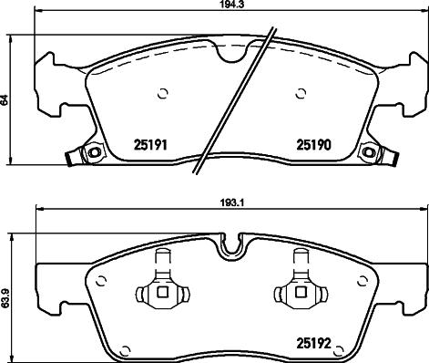 HELLA 8DB 355 019-551 - Brake Pad Set, disc brake parts5.com