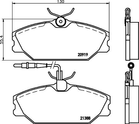 HELLA 8DB 355 019-181 - Комплект спирачно феродо, дискови спирачки www.parts5.com