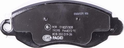 HELLA 8DB 355 019-361 - Brake Pad Set, disc brake www.parts5.com
