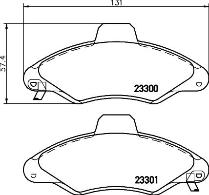 HELLA 8DB 355 019-291 - Σετ τακάκια, δισκόφρενα parts5.com