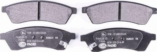 HELLA 8DB 355 014-491 - Brake Pad Set, disc brake www.parts5.com