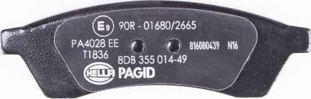 HELLA 8DB 355 014-491 - Brake Pad Set, disc brake www.parts5.com