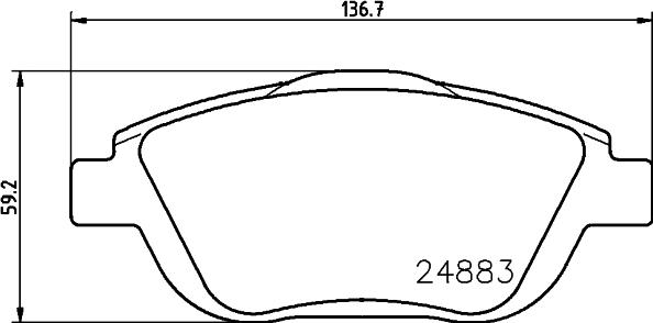 HELLA 8DB 355 014-551 - Komplet pločica, disk-kočnica www.parts5.com