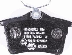 HELLA 8DB 355 014-081 - Fékbetétkészlet, tárcsafék www.parts5.com