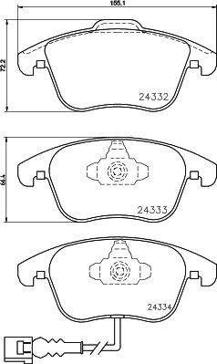 HELLA 8DB 355 014-031 - Komplet pločica, disk-kočnica www.parts5.com