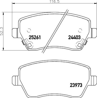 HELLA 8DB 355 015-981 - Brake Pad Set, disc brake www.parts5.com