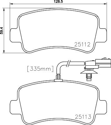 HELLA 8DB 355 015-301 - Σετ τακάκια, δισκόφρενα www.parts5.com