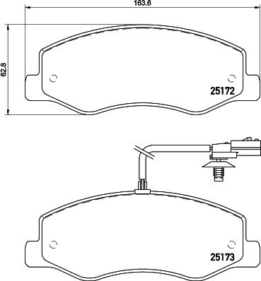 HELLA 8DB 355 015-311 - Zestaw klocków hamulcowych, hamulce tarczowe www.parts5.com