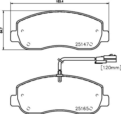 HELLA 8DB 355 015-291 - Komplet kočnih obloga, disk kočnica www.parts5.com