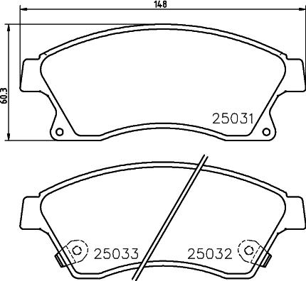 HELLA 8DB 355 015-231 - Bremsbelagsatz, Scheibenbremse www.parts5.com