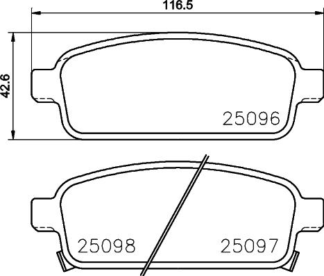 HELLA 8DB 355 015-221 - Set placute frana,frana disc parts5.com