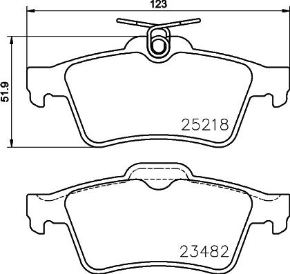 HELLA 8DB 355 015-741 - Sada brzdových platničiek kotúčovej brzdy www.parts5.com