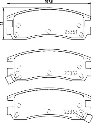 HELLA 8DB 355 016-961 - Brake Pad Set, disc brake parts5.com