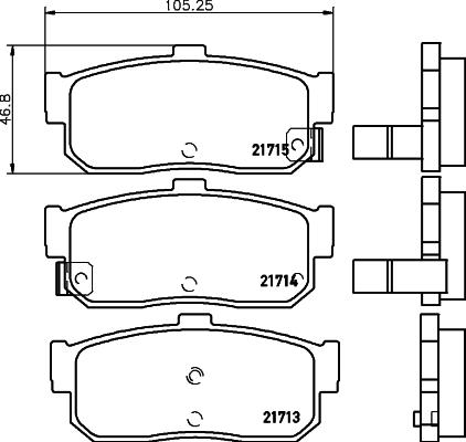 HELLA 8DB 355 016-561 - Комплект спирачно феродо, дискови спирачки www.parts5.com