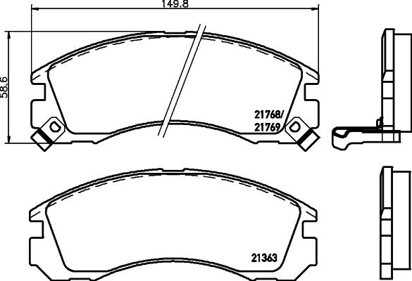 HELLA 8DB 355 016-531 - Zestaw klocków hamulcowych, hamulce tarczowe www.parts5.com