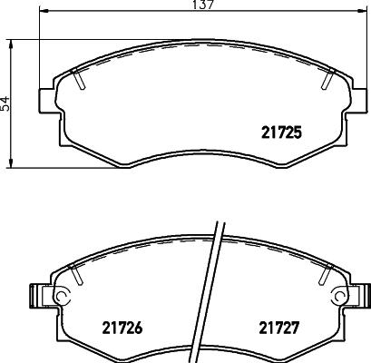 HELLA 8DB 355 016-691 - Bremsbelagsatz, Scheibenbremse www.parts5.com