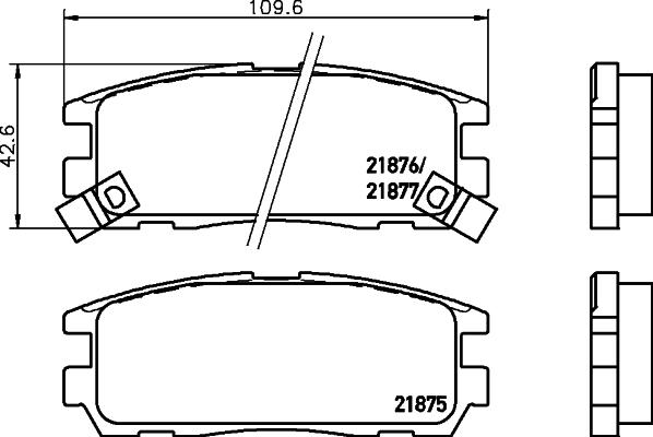 HELLA 8DB 355 016-621 - Тормозные колодки, дисковые, комплект www.parts5.com