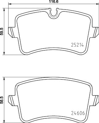 HELLA 8DB 355 016-061 - Тормозные колодки, дисковые, комплект www.parts5.com