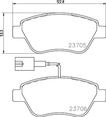 HELLA 8DB 355 016-071 - Juego de pastillas de freno www.parts5.com