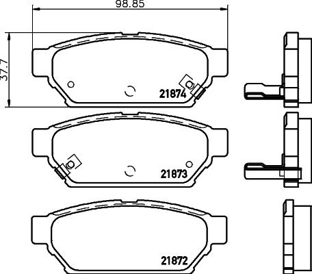 HELLA 8DB 355 016-701 - Set placute frana,frana disc www.parts5.com