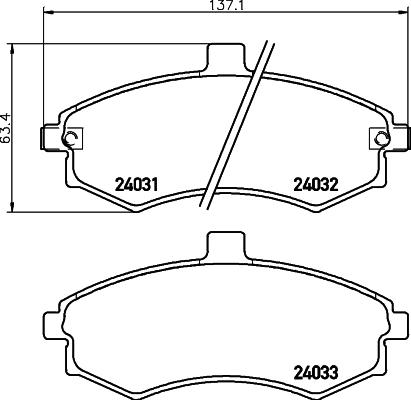 HELLA 8DB 355 010-481 - Set placute frana,frana disc www.parts5.com