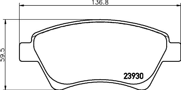 HELLA 8DB 355 010-541 - Zestaw klocków hamulcowych, hamulce tarczowe www.parts5.com