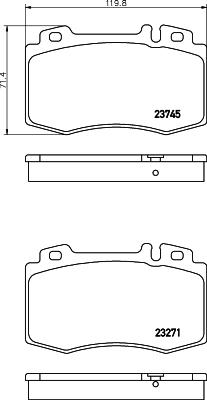 HELLA 8DB 355 010-101 - Brake Pad Set, disc brake www.parts5.com