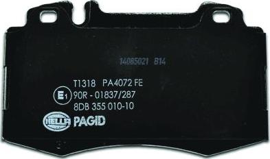 HELLA 8DB 355 010-101 - Brake Pad Set, disc brake www.parts5.com