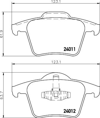 HELLA 8DB 355 010-801 - Brake Pad Set, disc brake www.parts5.com