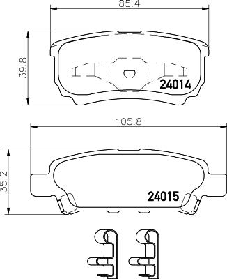 HELLA 8DB 355 010-811 - Sada brzdových platničiek kotúčovej brzdy www.parts5.com