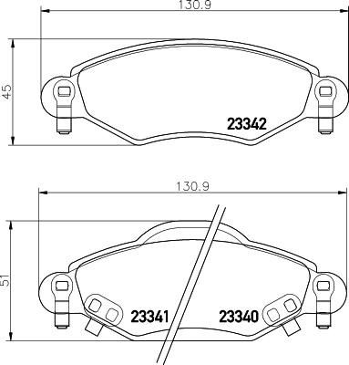 HELLA 8DB 355 010-791 - Тормозные колодки, дисковые, комплект www.parts5.com