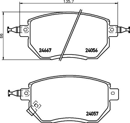 HELLA 8DB 355 011-101 - Juego de pastillas de freno www.parts5.com