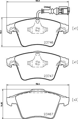 HELLA 8DB 355 011-171 - Komplet pločica, disk-kočnica www.parts5.com