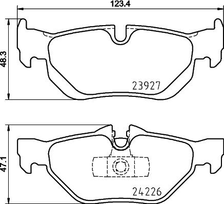 HELLA 8DB 355 011-301 - Zestaw klocków hamulcowych, hamulce tarczowe parts5.com