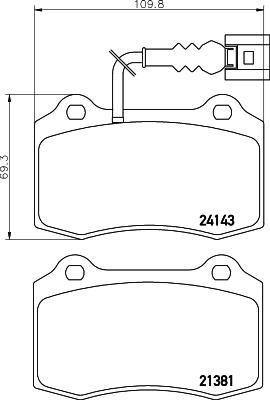 HELLA 8DB 355 011-741 - Brake Pad Set, disc brake www.parts5.com