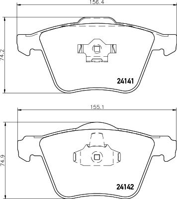 HELLA 8DB 355 011-721 - Bremsbelagsatz, Scheibenbremse www.parts5.com