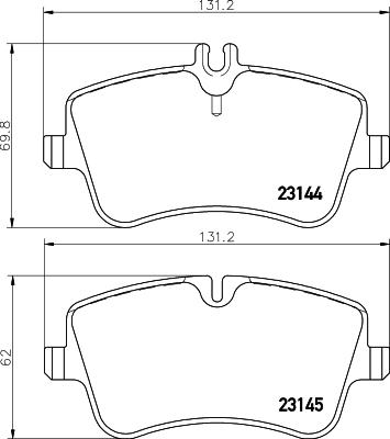 HELLA 8DB 355 018-351 - Комплект спирачно феродо, дискови спирачки www.parts5.com