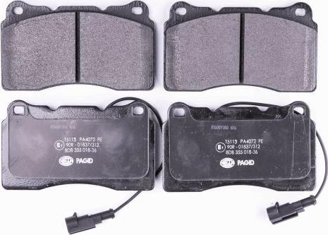 HELLA 8DB 355 018-361 - Brake Pad Set, disc brake www.parts5.com